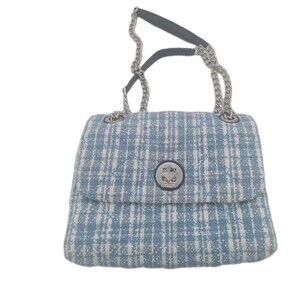 Kate Spade Natalia Denim Tweed Medium Flap Chain Shoulder Bag Crossbody